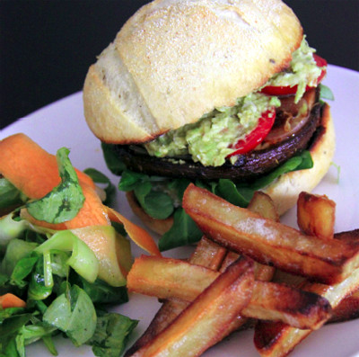 portobello cheeseburger